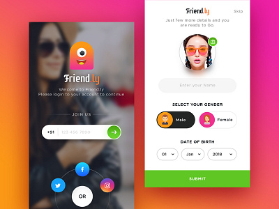 Live Stream App mobile social ui ux