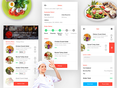 Restaurants App addtocart checkout restaurant ui ux