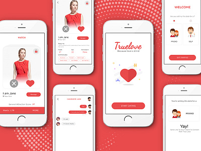 Truelove app UI app ui dating elegant social media tinder