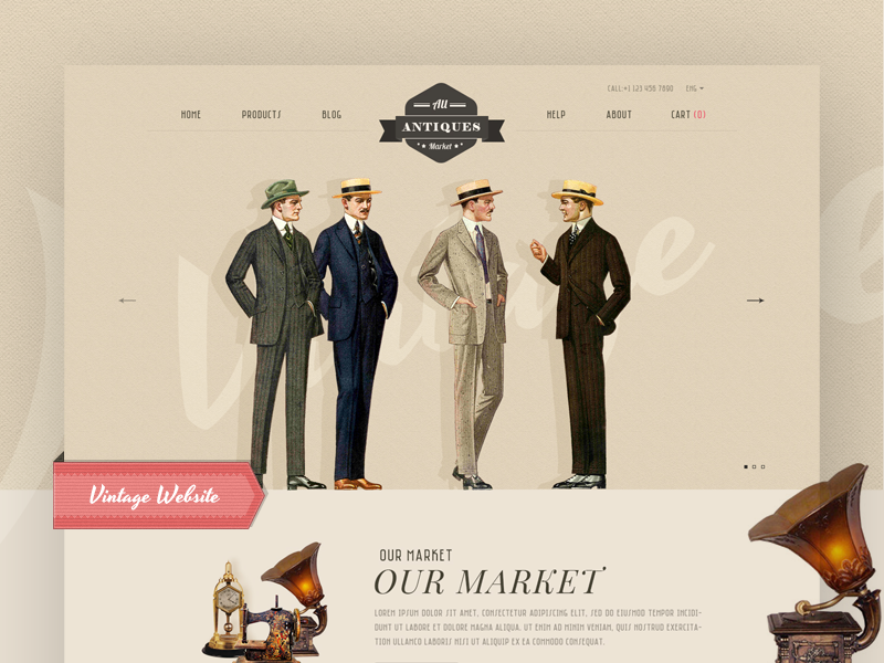 Vintage Web classic ecommerce men clothes fashion vintage