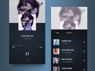 Music Player App app audio futuristic iphone listener mixer music photoshop player recorder sound ui