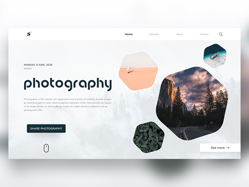 Stunning Photography Website Landing page illustrator photoshop inspiration uidesign wireframing dailyui ux ui webdesigner designinspiration webdesign userinterface