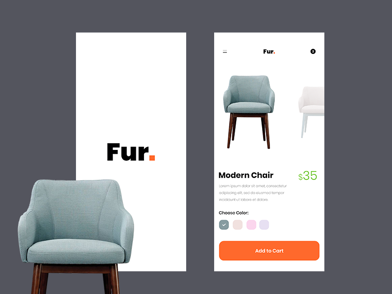 Online Furniture Retail App! illustrator photoshop inspiration uidesign wireframing dailyui ux ui appdesigner designinspiration appdesign userinterface