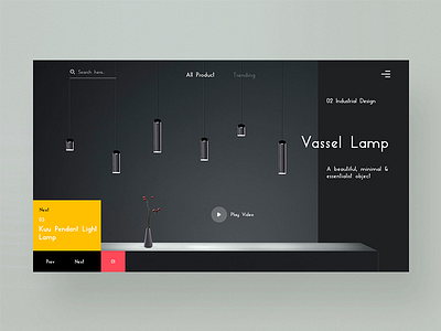 Vessel Lamp Website UI design dailyui designinspiration illustrator inspiration photoshop ui uidesign userinterface ux webdesign webdesigner wireframing