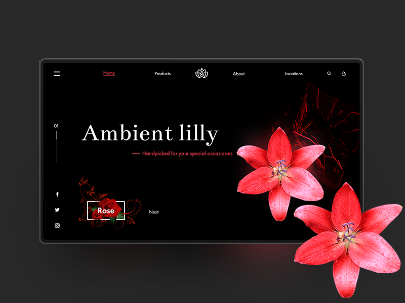 Floriculture Landing UI illustrator photoshop inspiration uidesign wireframing dailyui ux ui webdesigner designinspiration webdesign userinterface
