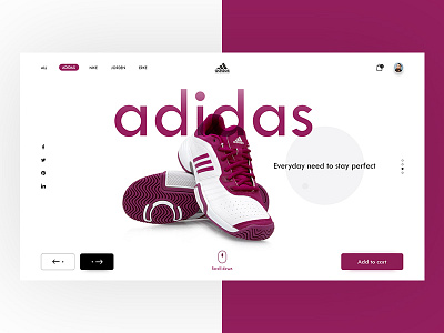 Adidas Website Landing UI Glimpse