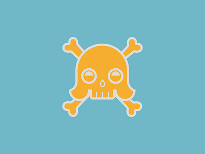 Skull apt blue bone bones icon illustration orange skull tejohanssen
