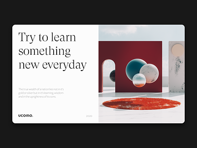 Learning every single day art direction composition design motivation red render typogaphy ui