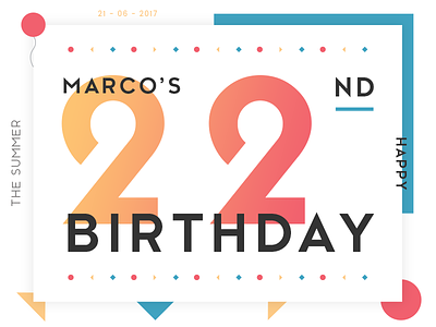 Happy birthday Marco! artwork birthday black blue colors design fonts geometric graphic design red shapes yellow