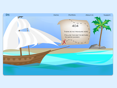 404 Error Page - There be no treasure here!