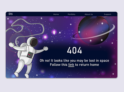 404 Error Page - Lost in Space design illustration ui