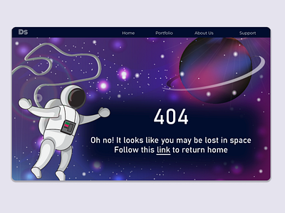 404 Error Page - Lost in Space