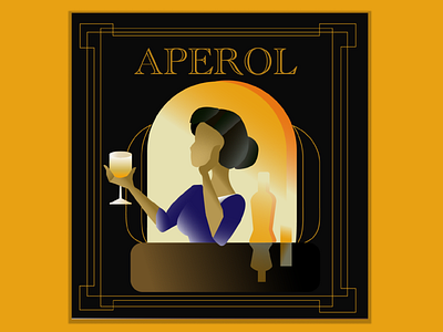 Art Deco Style - Aperol Poster branding design illustration typography