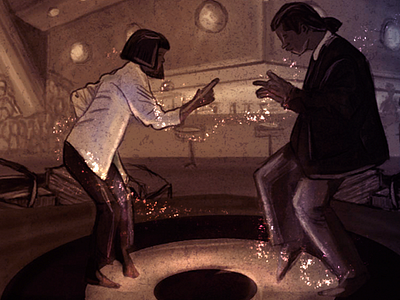 Pulp Fiction Dance art design digital digital painting draw illustration movie pulp fiction
