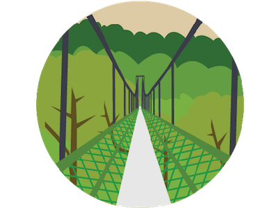 Trees badges flat design forest macritchie park tree top walk trees