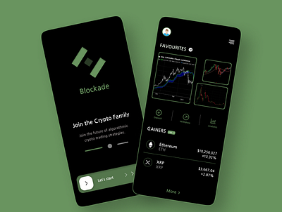 Blockade Crypto app branding graphic design ui