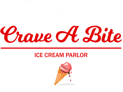 Crave A Bite Ice Cream Parlor Logo branding design logo typography