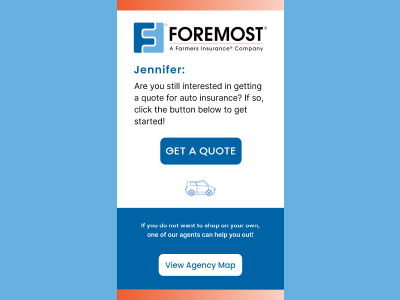 Foremost Insurance Auto Quote Email email graphic design