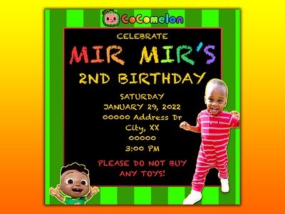 Son’s 2nd Birthday Party Invitation adobe birthday design graphic design invitation party photoshop
