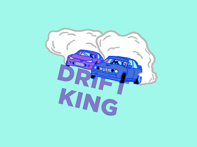Training Logo ; Day two : "DRIFT KING" design graphic design icon ill illustration logo