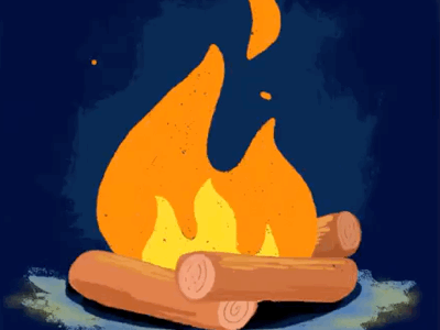 Campfire animation campfire camping cel fire illustration motion design