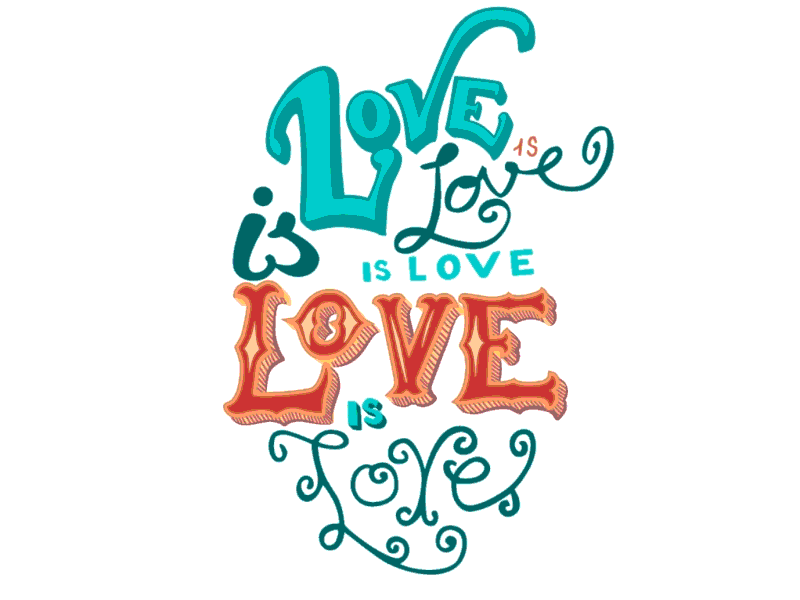 Love in Motion 2d animation artsnacks cel design handdrawn lettering love love is love motion type typography