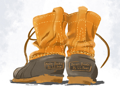 Bean Boots bean boots boots drawing grain illustration kyle webster l.l.bean painting photoshop sketch snow winter