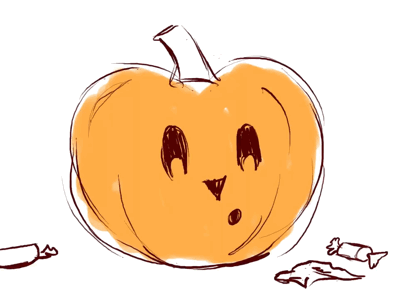 Jack + Toffee animation candy chewing goop halloween jackolantern pencil test pumpkin rough sketch spooky toffee