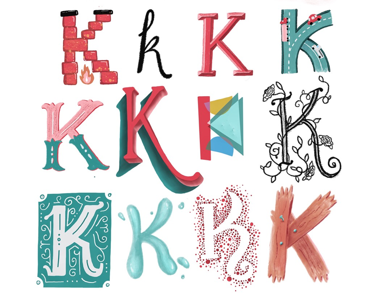 drop cappin’ lettering letters procreate k dropcap monogram typography handlettering
