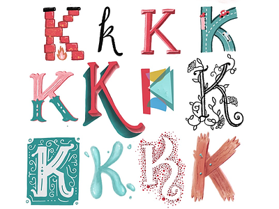 drop cappin’ dropcap handlettering k lettering letters monogram procreate typography