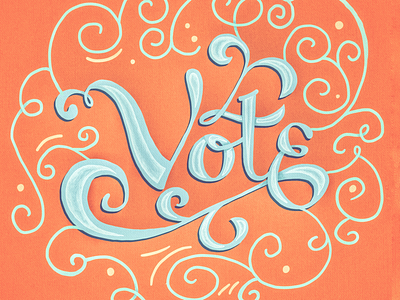 Vote! election handlettering lettering midterms procreate rockthevote swash typography usa vote