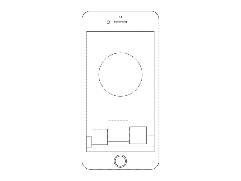 Carousel 2x gif handset ixd lessismore loop minimalist mobile phone physics ux wireframe