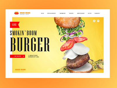 Bun Bun / Burger Web Design branding bun burger burger logo burger shot burger store fast food ui web desing user interface webdesign web design