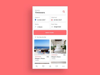 Booking home screen ui concept