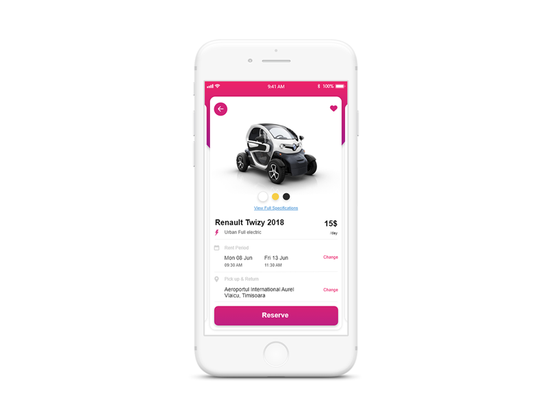 Concept Car Rental Booking app by Iov Mada on Dribbble