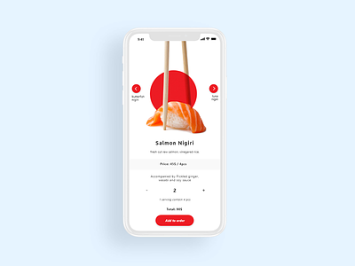 Sushi order menu app design sushi ui user interface ux