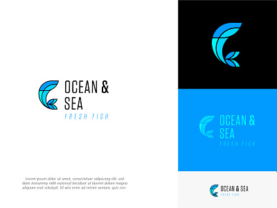Ocean & Sea Brand Logo blue fish brand fish fish logo geometric art guideline ocean sea sea food sea food logo