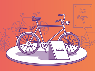 Bike bicycle illustrator jimdo purple shop store vector