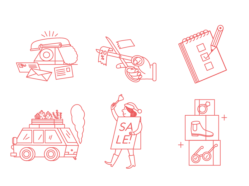 Christmas Newsletter Illustrations discount phone van jimdo illustration icons sale christmas