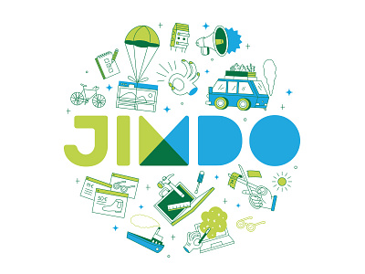 Jimdo Merchandise bag browser coater design icons illustration jimdo laptop merchandise tote web