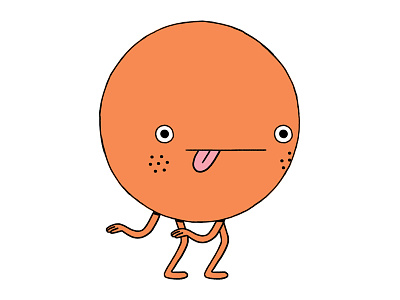 Orange County ball character design jimdo orange surfer tongue