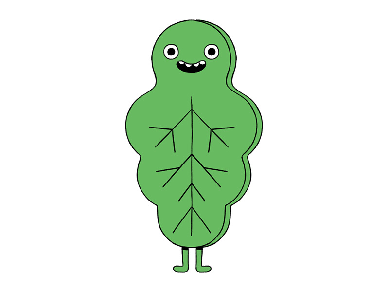 Smells like Green Spirit jimdo design character smile leaf green