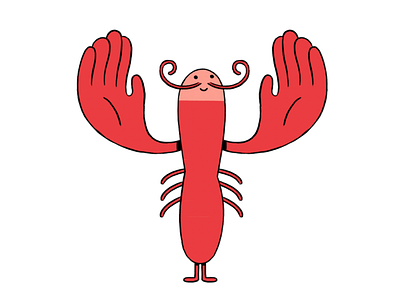 Lucky Lobster character design illustration jimdo lobster red