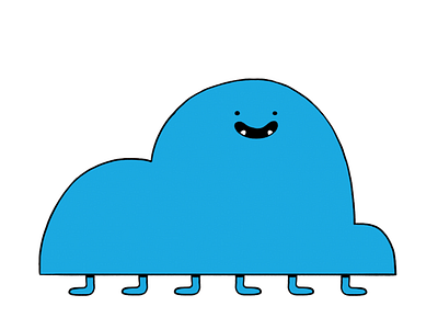 Blue Skywalker blue character cloud design illustration jimdo smile