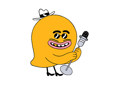 Mango No.5 bega character design hat jimdo lou mango microphone yellow