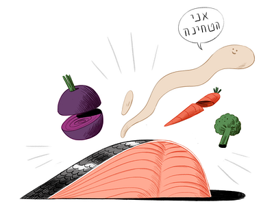 My Lunch beetroot carrot digital illustration food food and drink foodie illustraion salmon smile