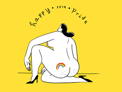 Happy Pride butt character characterdesign digital illustration heels illustraion illustration lgbtq photoshop pride pride 2019 rainbow woman