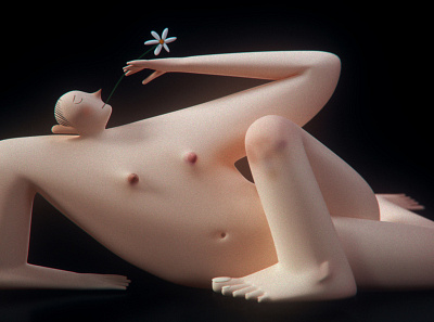 "Send Nudes" 3d artistic nudity character character design cinema4d flower fuckboy illustration man nude
