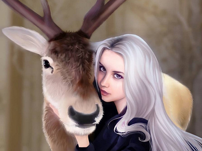 The girl with the deer