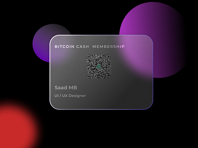 BITCOIN CASH MEMERSHIP CARD graphic design typography vector